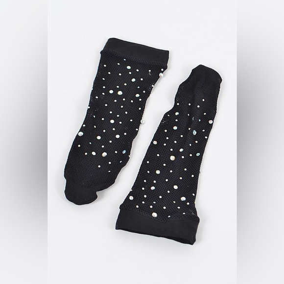 34R. Rhinestone Mesh Socks - Picture 2 of 2